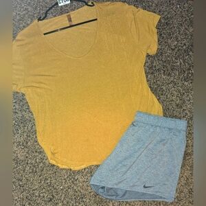 Mono B Top and Nike Shorts Outfit